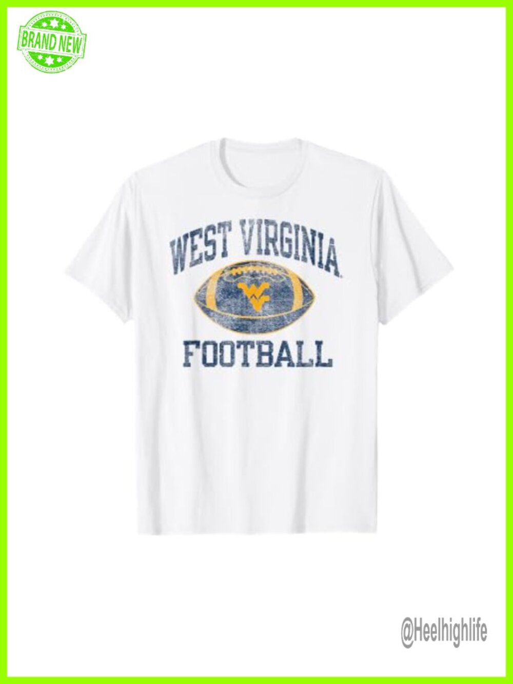 WVU Mountaineers Football Vintage Graphic Tee Short Sleeve | Officially Licensed